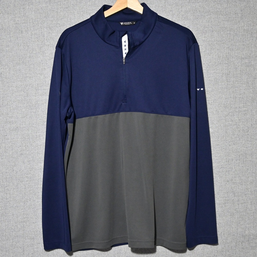 Levelwear Quarter Zip Pullover Mens Performance Colorblock Large Navy Gray